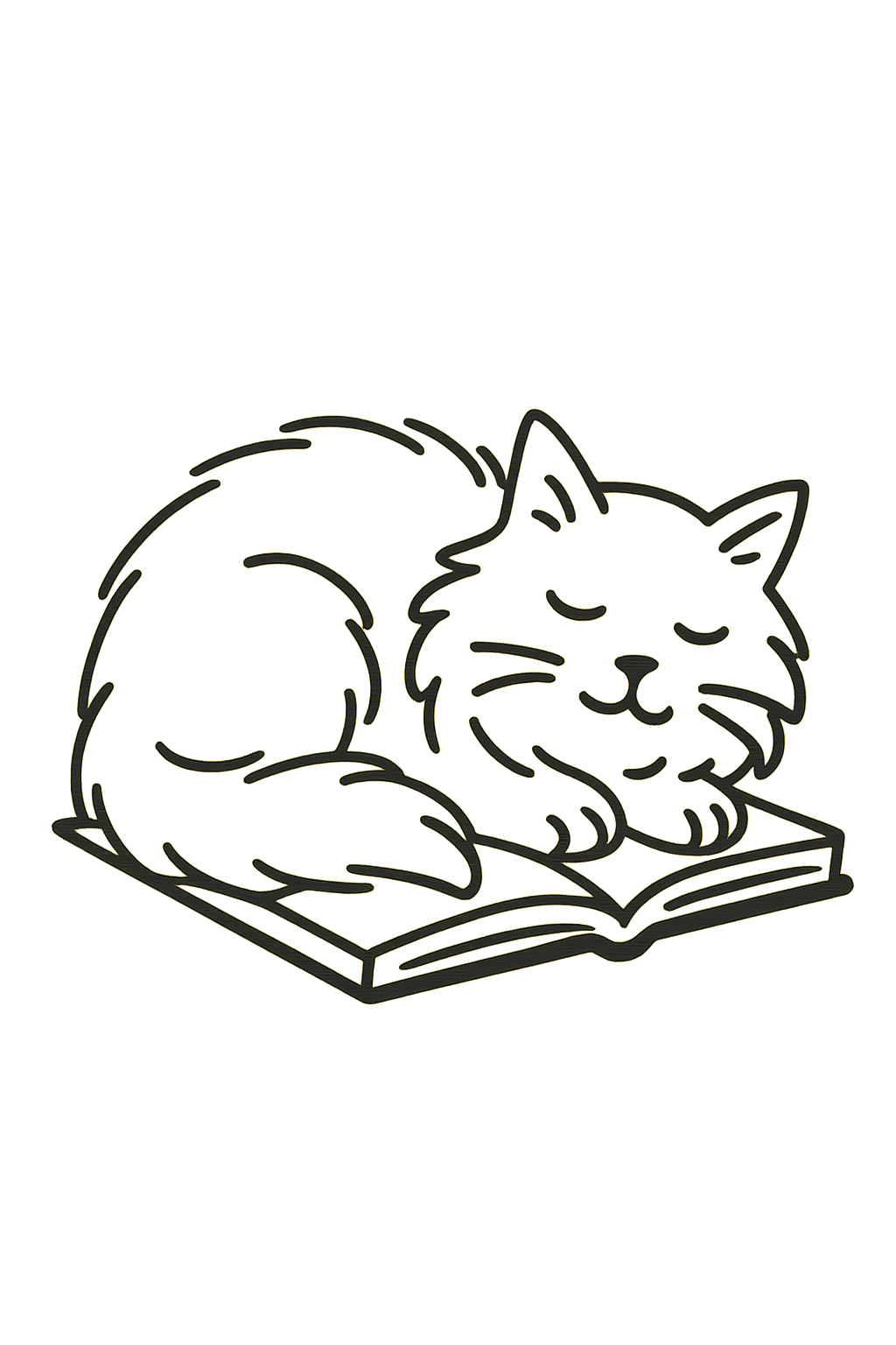 Dusty sleeping on a book